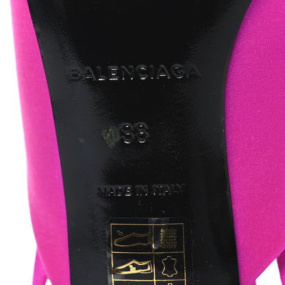 Balenciaga Satin Pointed Toe Knife Slingback 40mm Mules 38 Rose Fuchsia 8 of 9