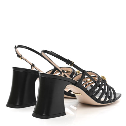 Gucci Malaga Kid Ketty Slingback Sandals 37.5 Black 4 of 8