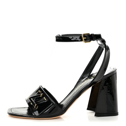 Louis Vuitton Patent Calfskin Shake Sandals 39 Black 1 of 9