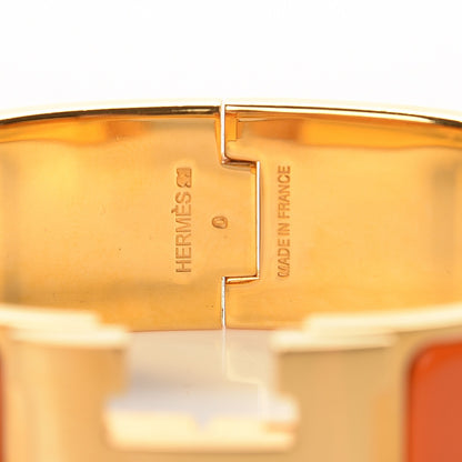 Hermes Enamel Wide Clic Clac H Bracelet GM Orange 4 of 5