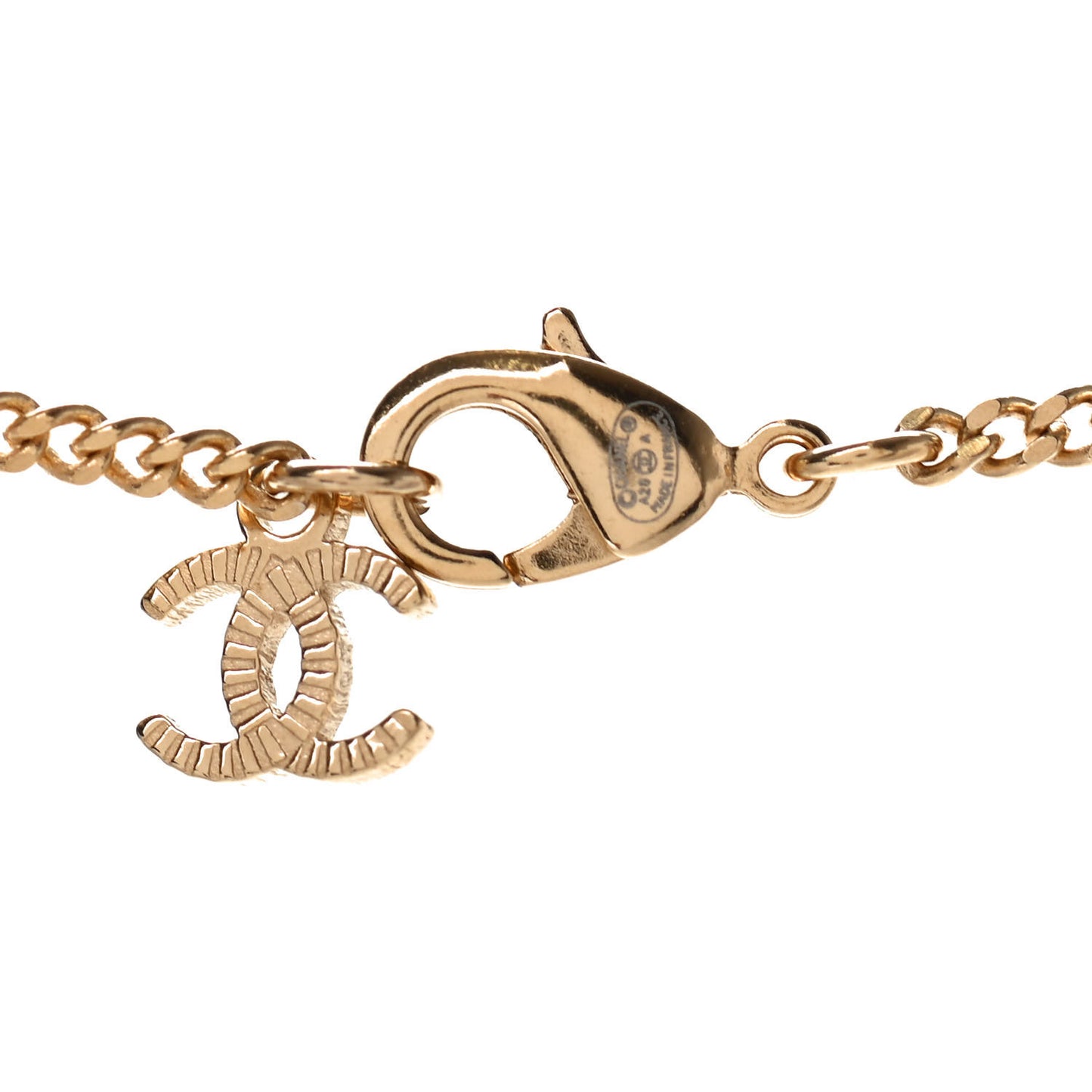 Crystal CC Pendant Necklace Gold