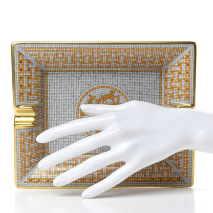Hermes Porcelain Mosaique Au 24 Gold Ashtray 2 of 6