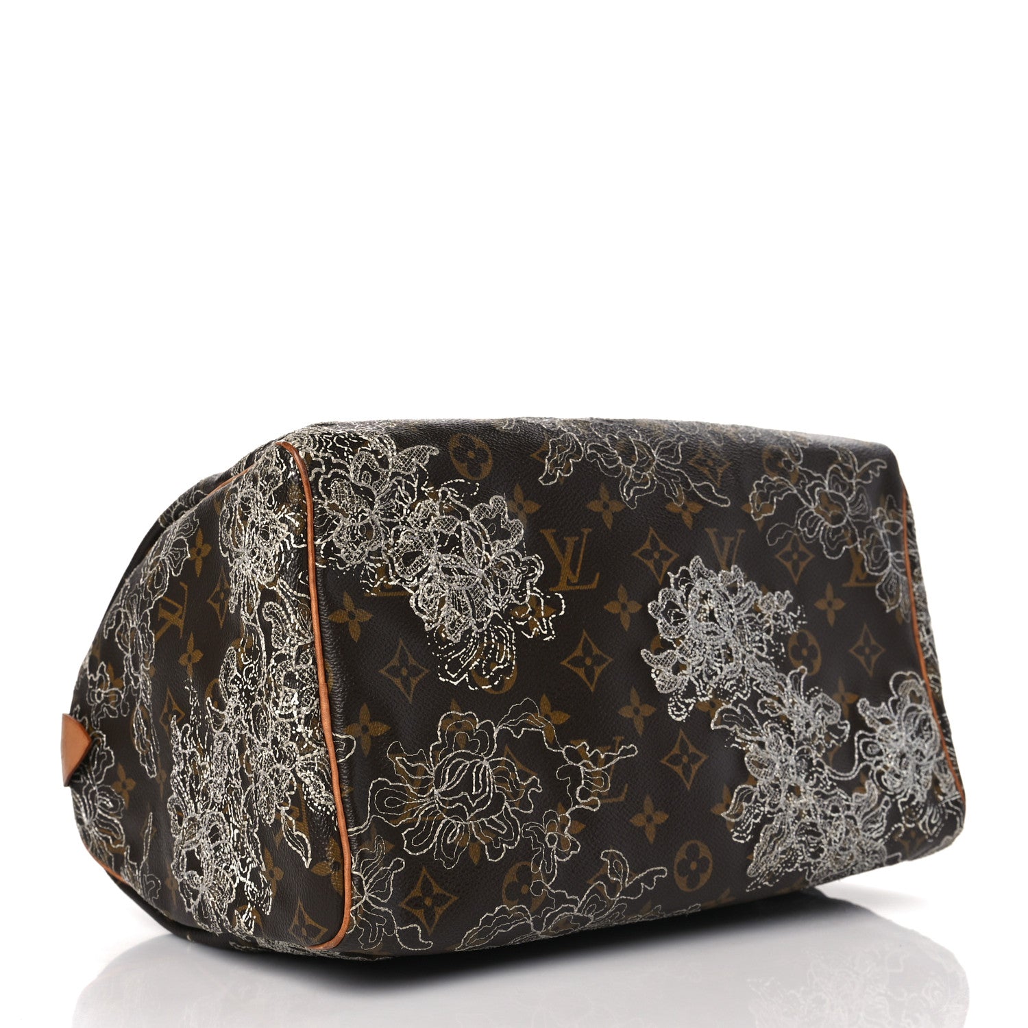 Louis Vuitton Monogram Dentelle Speedy 30 Silver 4 of 9