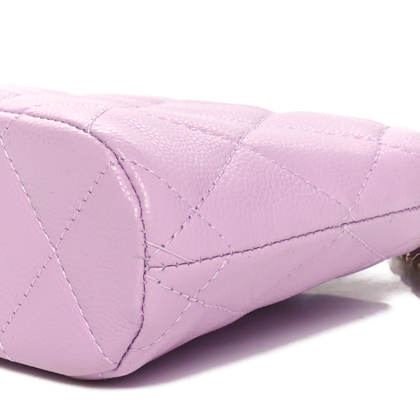 Caviar Quilted Clutch with Chain Light Purple