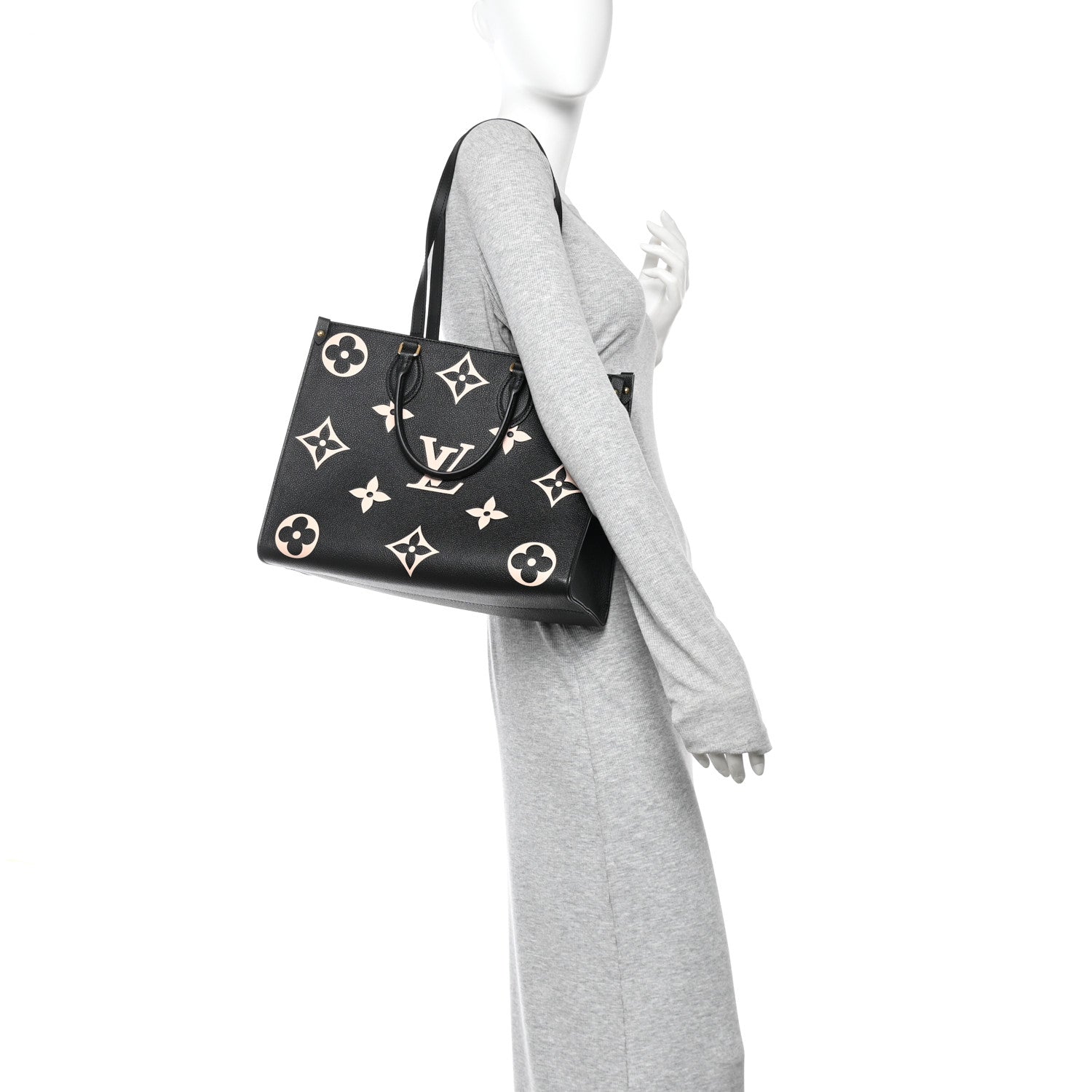 Louis Vuitton Empreinte Monogram Giant Onthego MM Black Beige 2 of 10