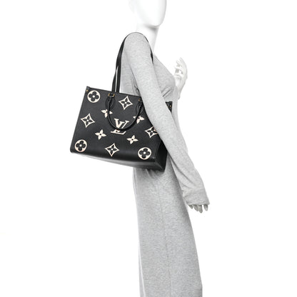 Louis Vuitton Empreinte Monogram Giant Onthego MM Black Beige 2 of 10
