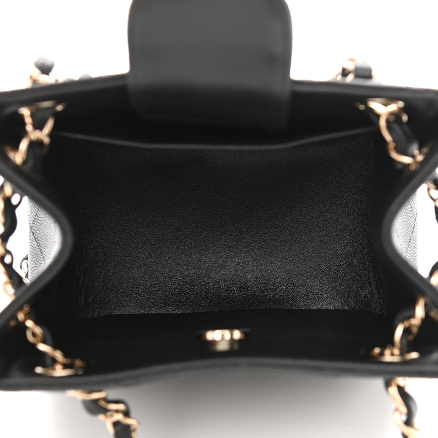 Caviar Quilted Mini Bucket Bag Black