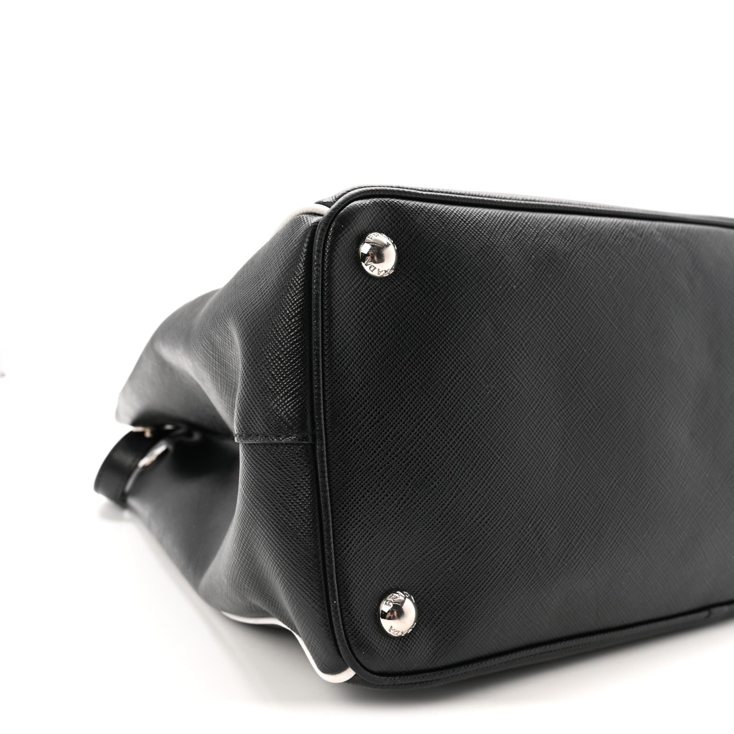 Saffiano Medium Galleria Double Zip Tote Black Talco