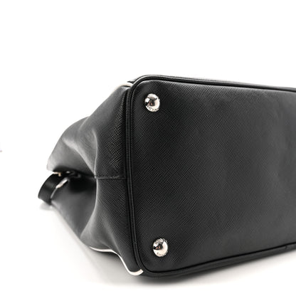 Prada Saffiano Medium Galleria Double Zip Tote Black Talco 8 of 9
