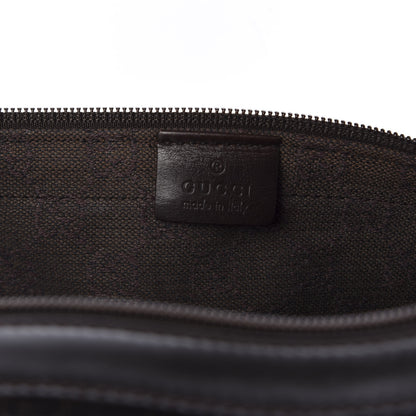 Gucci Denim Monogram Large Collapsible Carry On Duffle Bag Brown 7 of 10