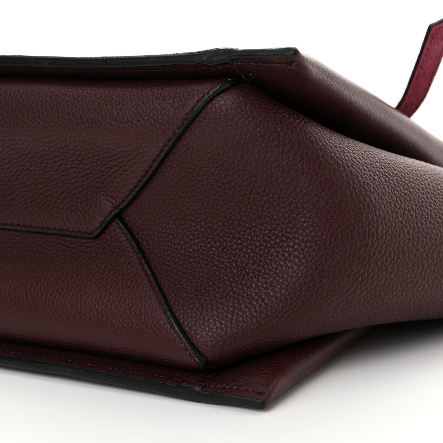 Baby Grained Calfskin Small Tri-Fold Bag Burgundy
