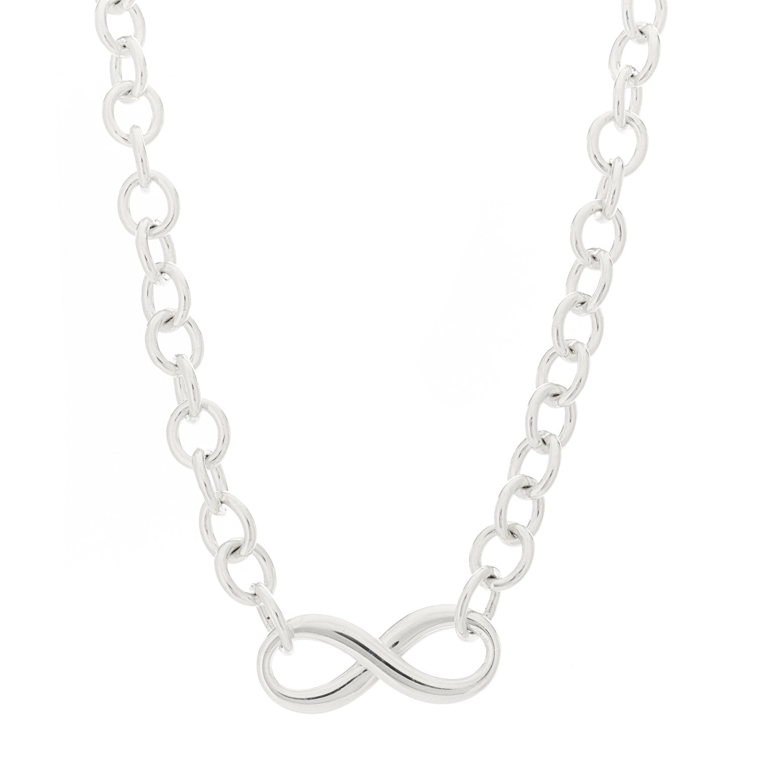 Tiffany Sterling Silver Infinity Link Necklace 1 of 5
