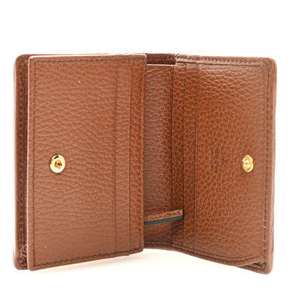 Gucci New Denim GG Monogram Dollar Calfskin Horsebit 1955 Card Case Wallet Blue Tea Cuir Epilog 5 of 6