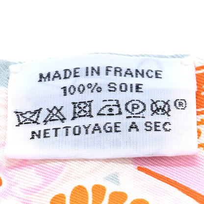 Hermes Silk Bingata Twilly Orange Rose Gris 3 of 3