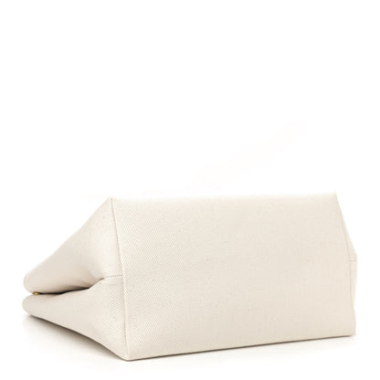 Celine Canvas Calfskin Horizontal Cabas Natural Tan 4 of 9