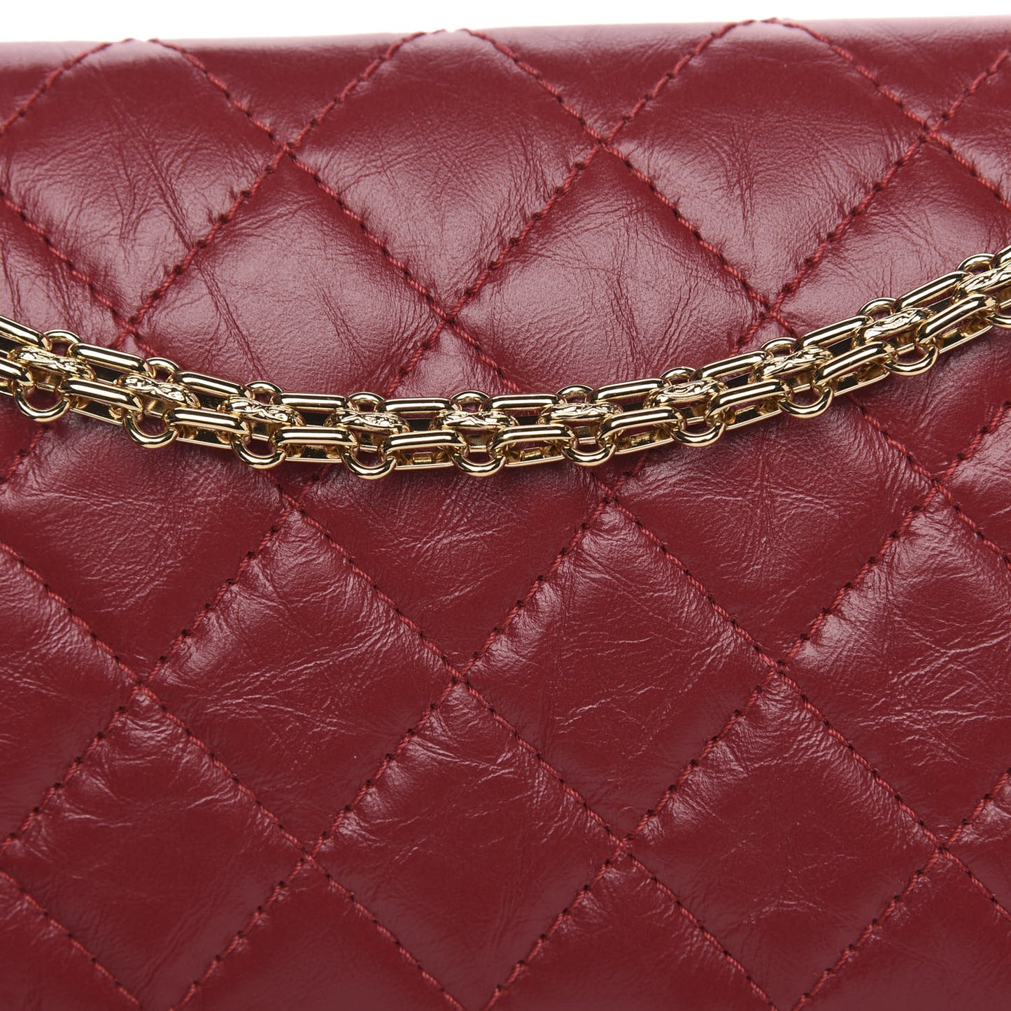Aged Calfskin Quilted 2.55 Reissue 226 Flap Red