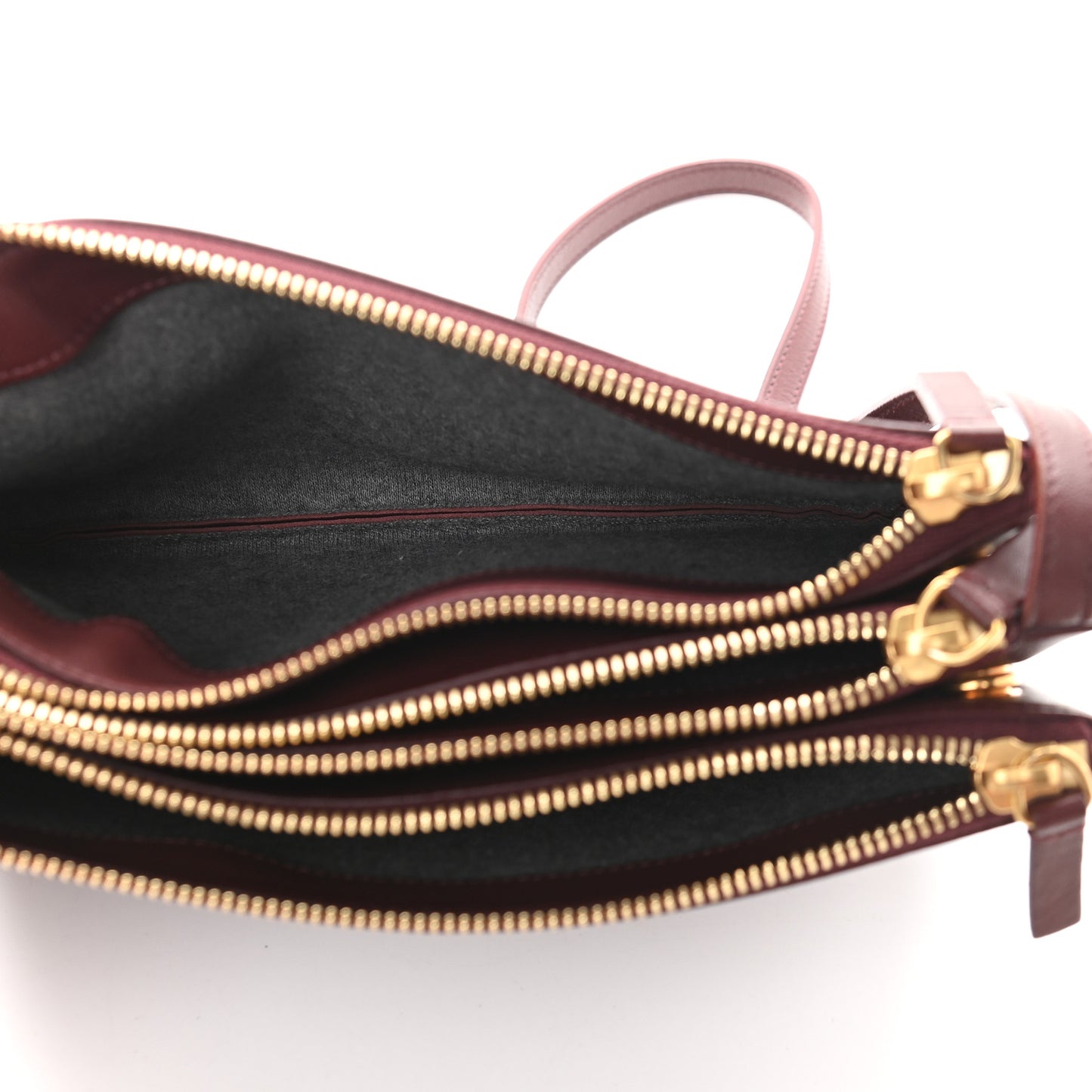 Lambskin Large Trio Crossbody Bag Burgundy