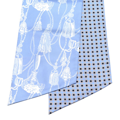 Hermes Silk Passementerie Maxi Twilly Cut Lavande Marine White 2 of 5