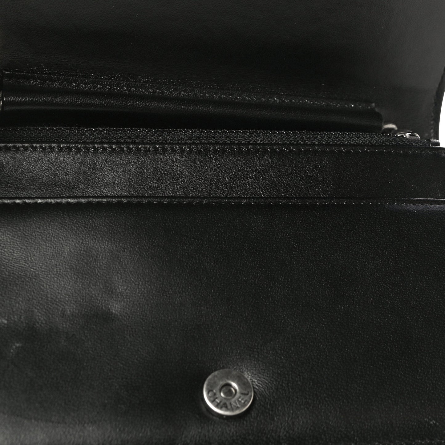 Lambskin Quilted Boy Wallet On Chain WOC Black