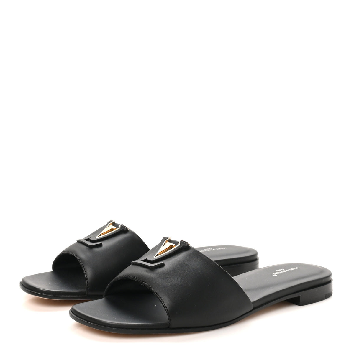 Louis Vuitton Calfskin LV Mare Flat Mule 37.5 Black 4 of 10