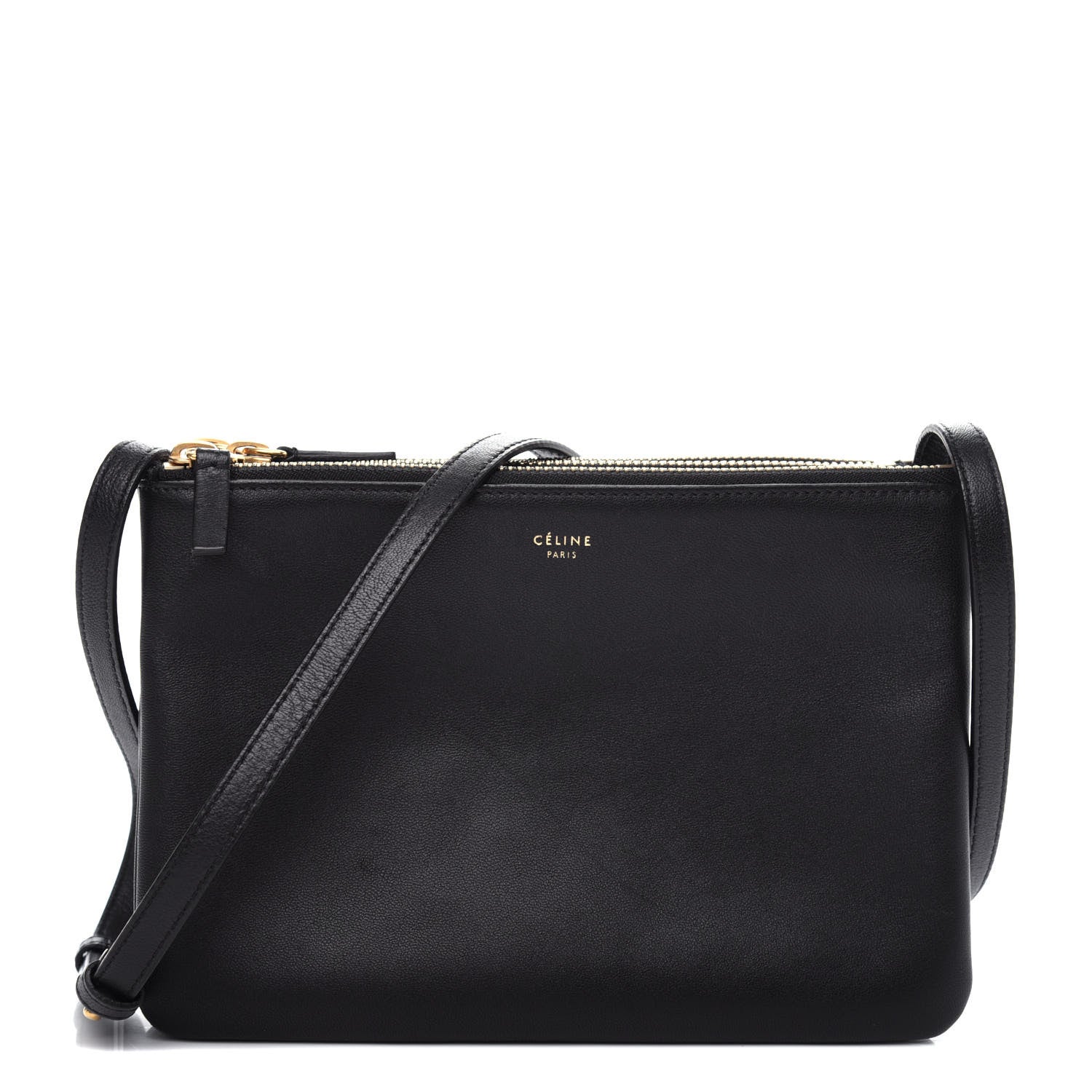 Celine Lambskin Small Trio Crossbody Bag Black 1 of 11