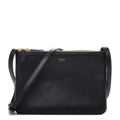 Celine Lambskin Small Trio Crossbody Bag Black 1 of 11