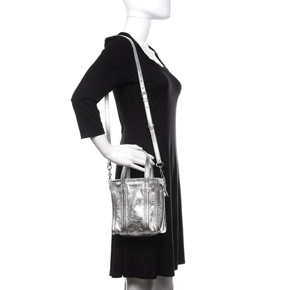 Balenciaga Metallic Calfskin XXS Bazar Shopper Tote Silver Hardware 2 of 11