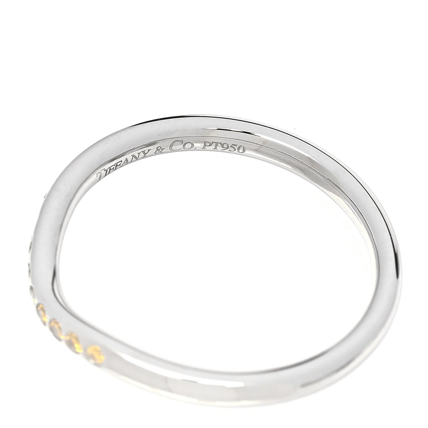 Platinum Yellow Diamond Elsa Peretti Wedding Band Ring 53 6.5