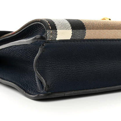 Burberry Derby Calfskin House Check Small Macken Crossbody Bag Ink Blue 10 of 11