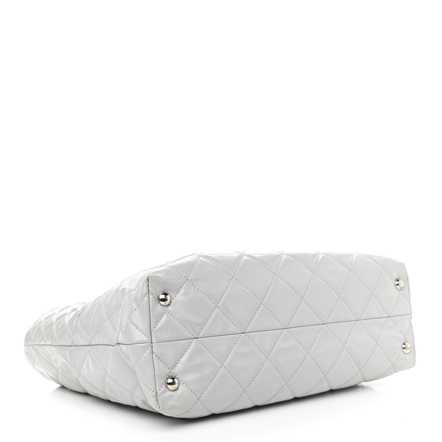 Chanel Vinyl Quilted Large In The Business Tote Light Grey 3 of 14