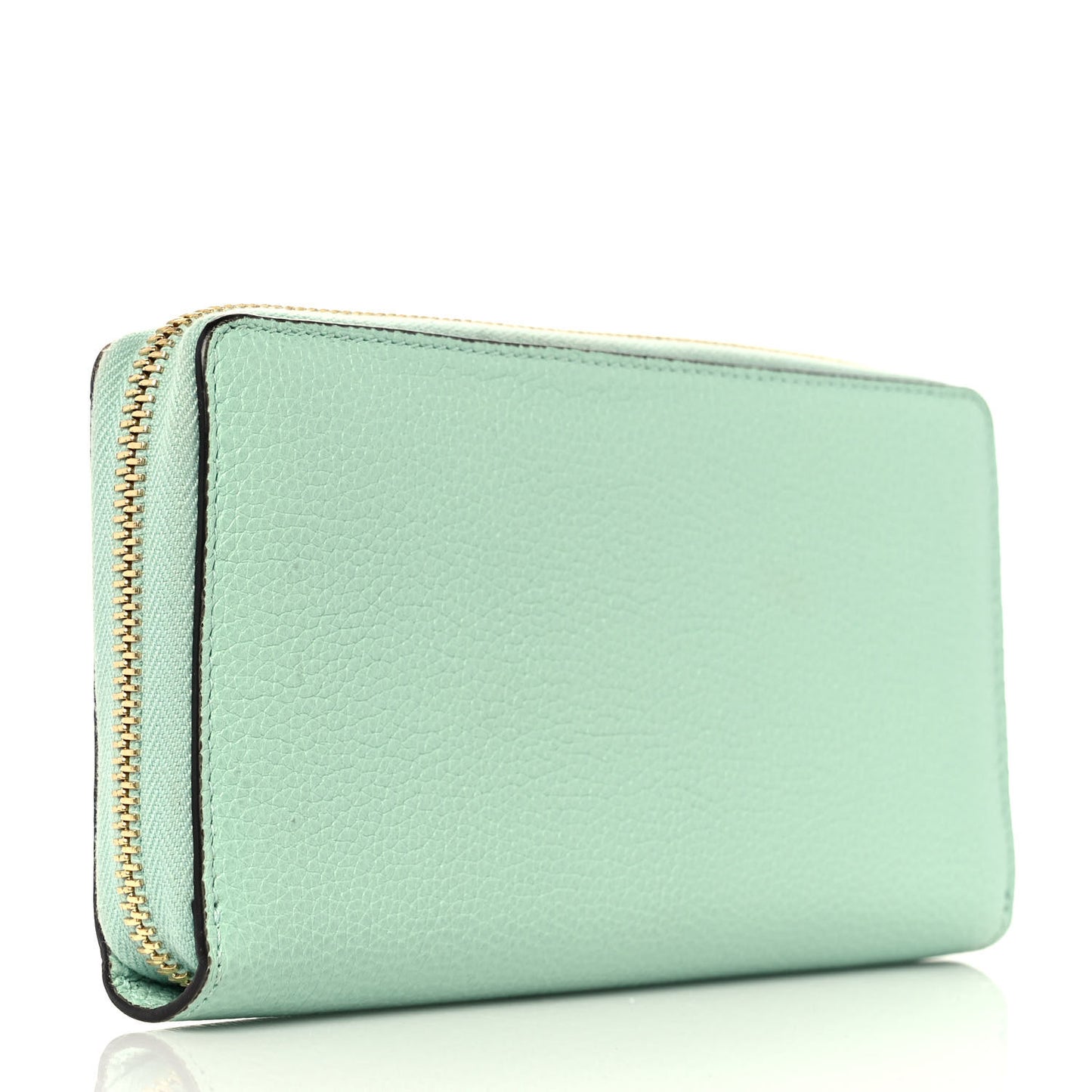 Posillipo Grain Calfskin Zumi Zip Around Wallet Water Green