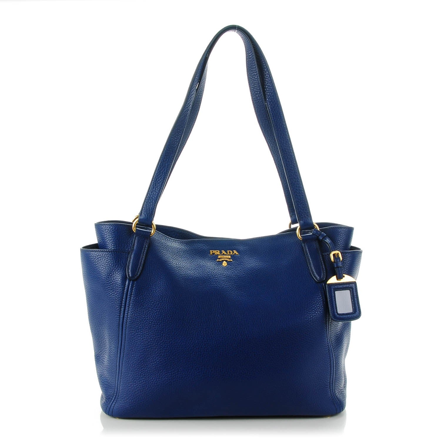 Prada Vitello Daino Side Pocket Shoulder Bag Inchiostro 1 of 8
