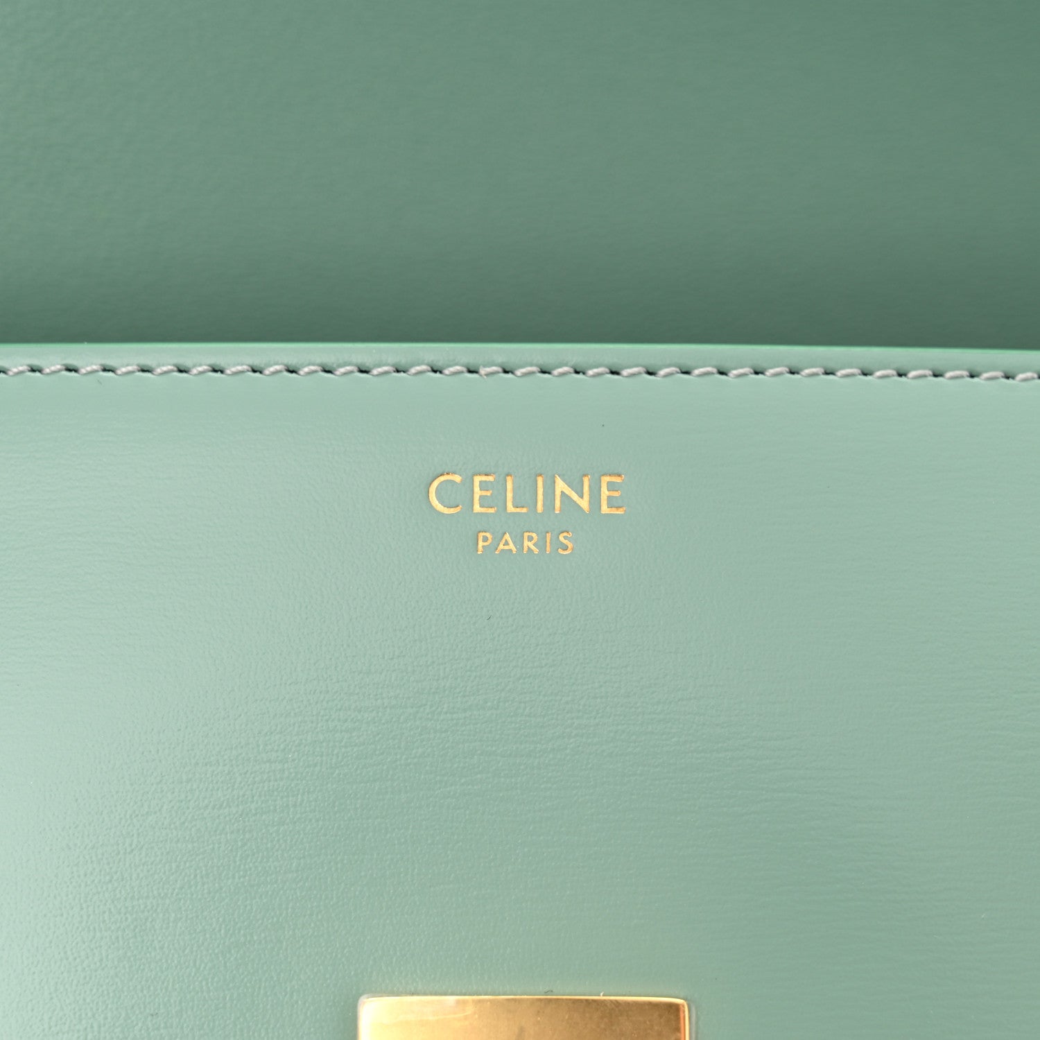 Celine Shiny Calfskin Triomphe Shoulder Bag Celadon 6 of 11