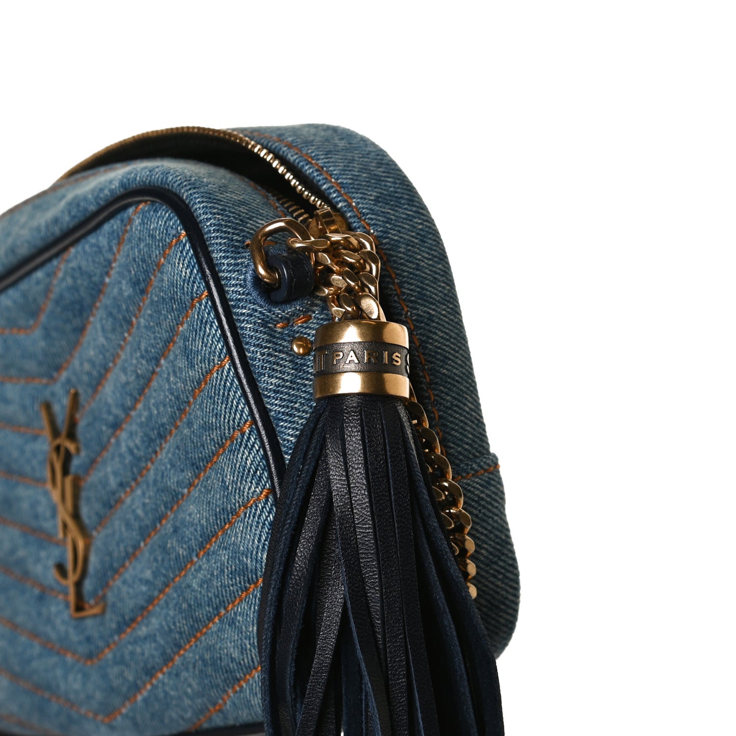 Denim Matelasse Monogram Mini Lou Camera Bag California Blue