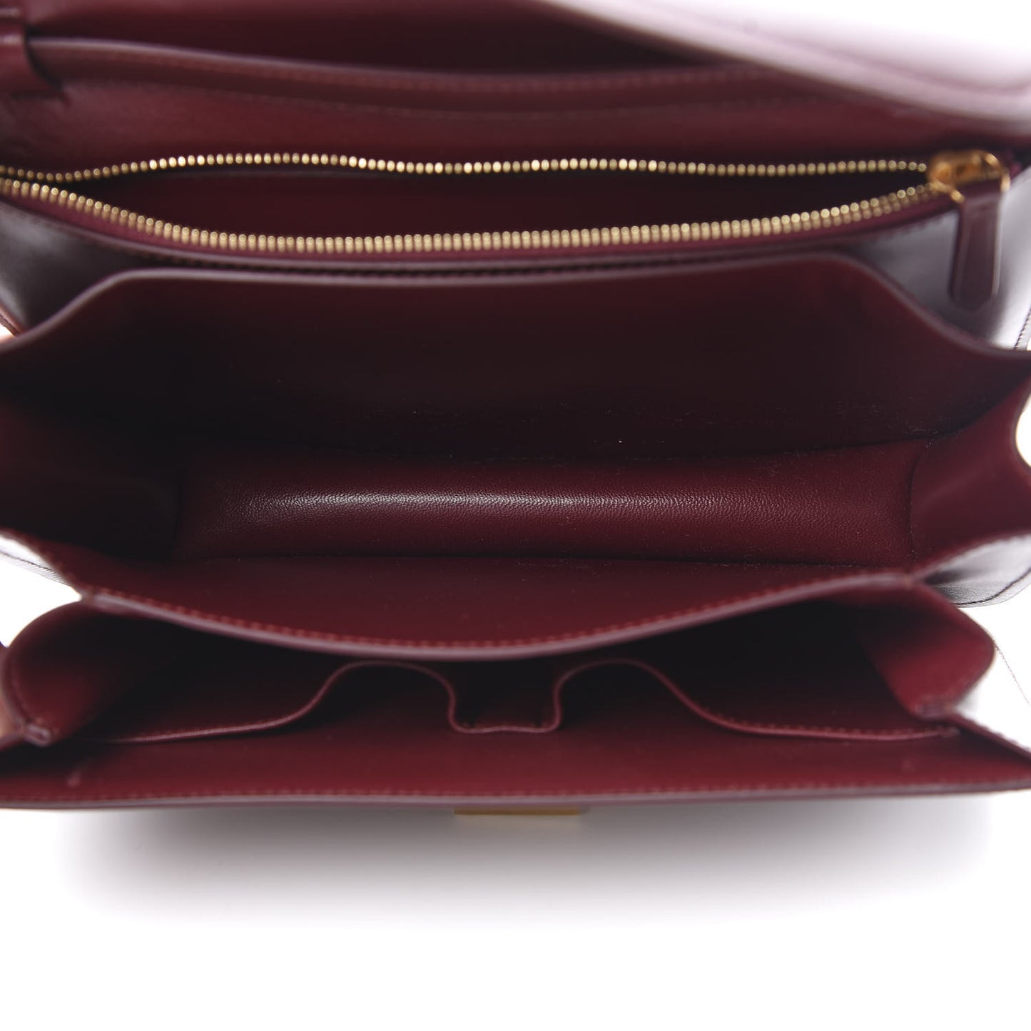Box Calfskin Medium Classic Box Flap Bag Burgundy