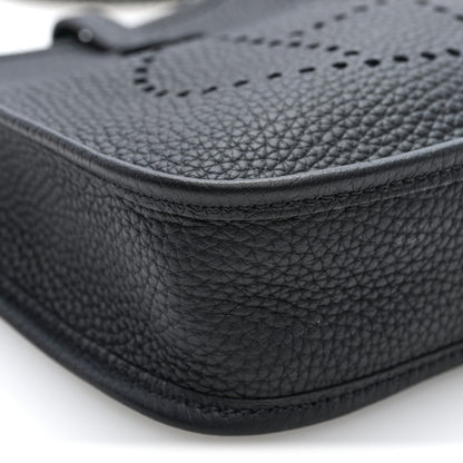 Hermes Taurillon Clemence Amazone Evelyne TPM Black White 9 of 10