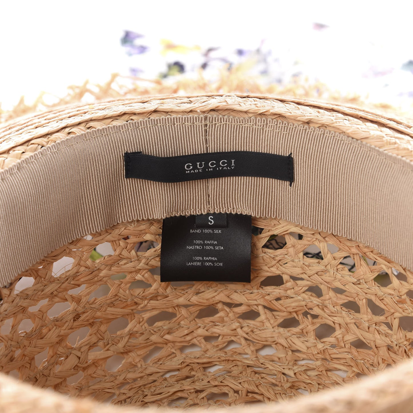 Straw Flora Infinity Scarf Wide Brim Hat S Natural