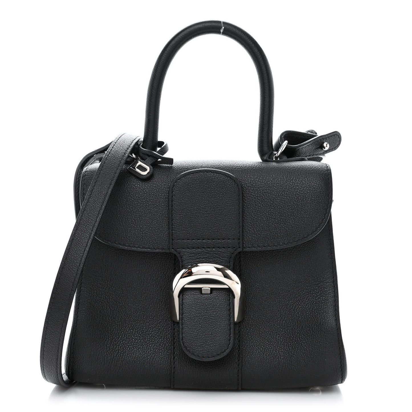 Grained Rodeo Calfskin Mini Brillant Camaieux Satchel Black