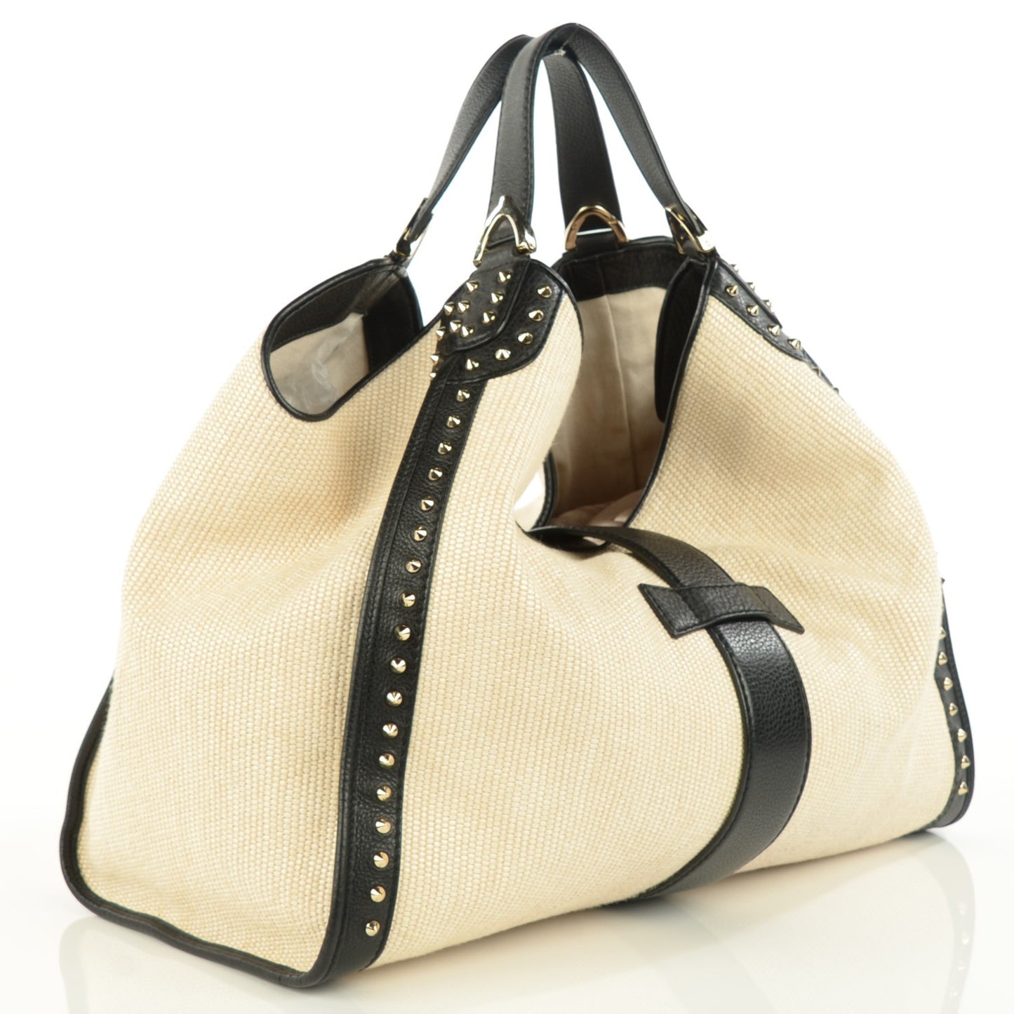 Straw Large Soft Stirrup Shoulder Bag White