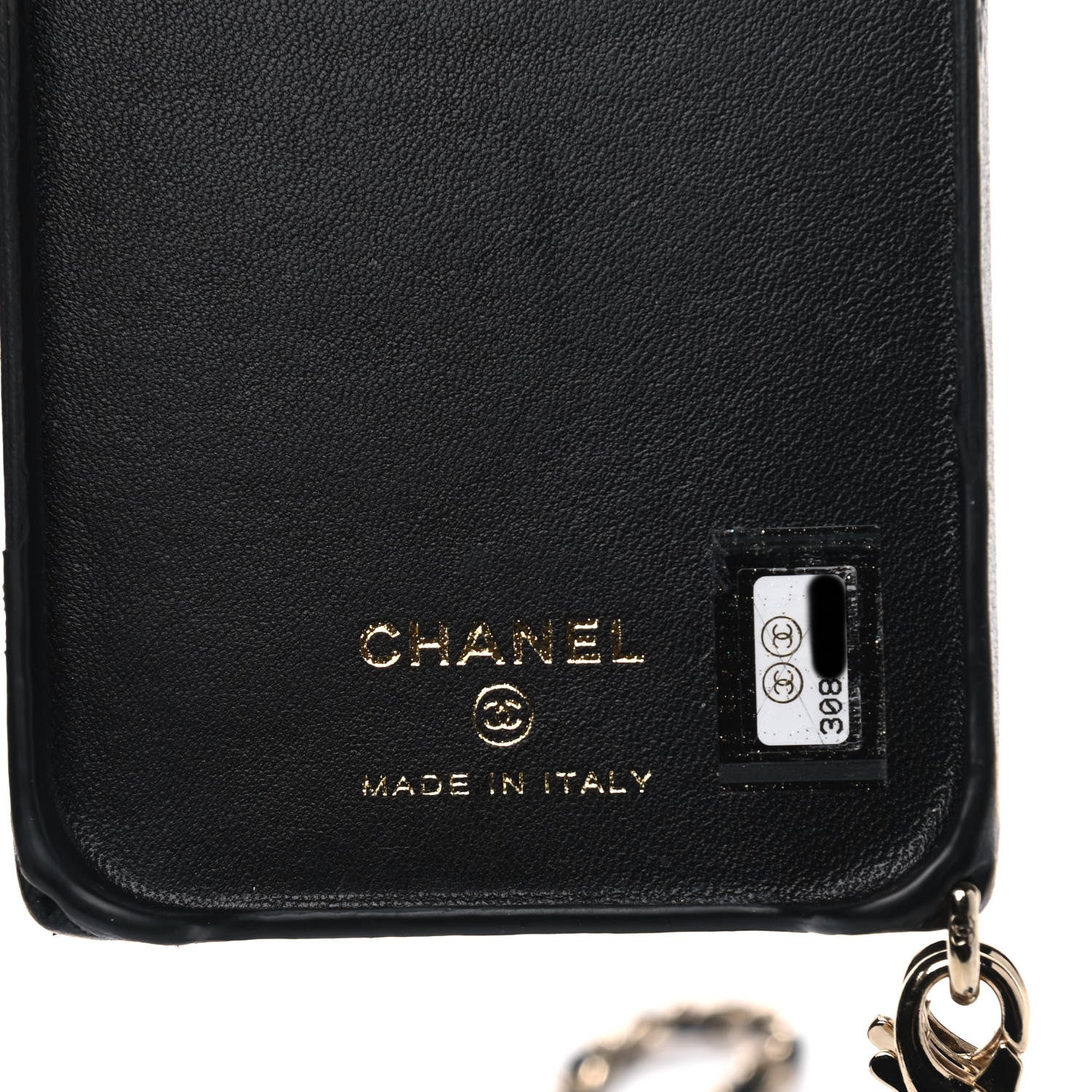 Chanel Lambskin Quilted Camellia Bow iPhone XII Pro Case With Chain Black 9 of 9