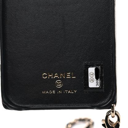 Chanel Lambskin Quilted Camellia Bow iPhone XII Pro Case With Chain Black 9 of 9