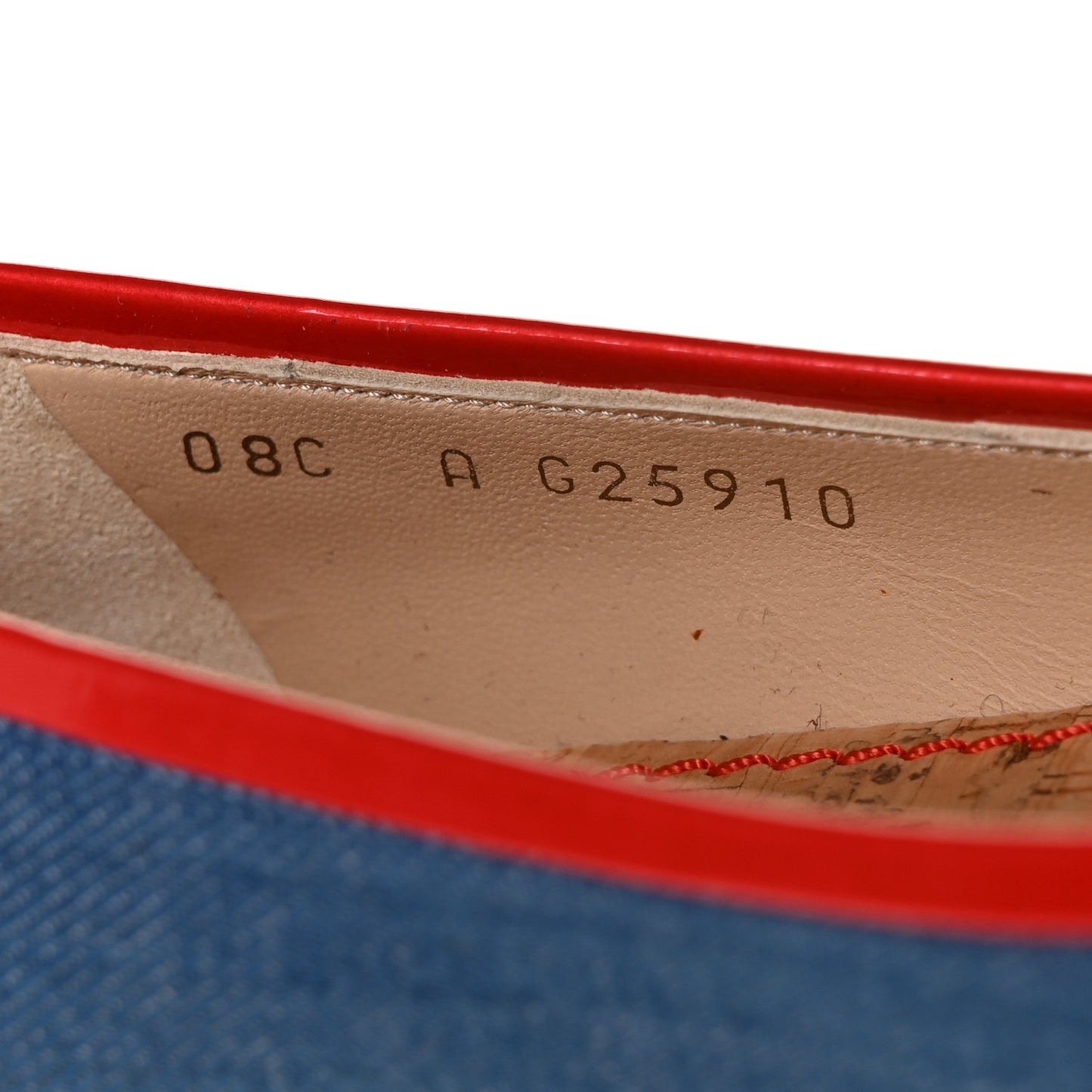 Denim Patent CC Ballerina Flats 37 Blue Red