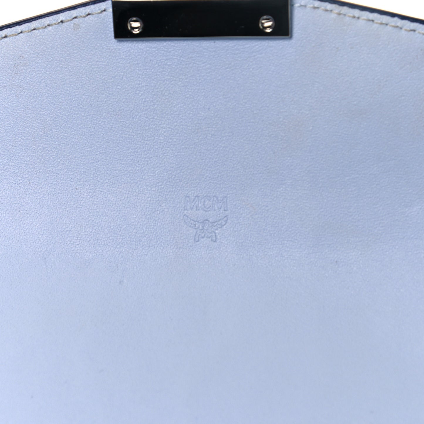 Calfskin Visetos Monogram Millie Color Block Crossbody Bag White Mood Indigo