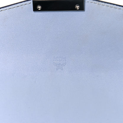 MCM Calfskin Visetos Monogram Millie Color Block Crossbody Bag White Mood Indigo 5 of 8
