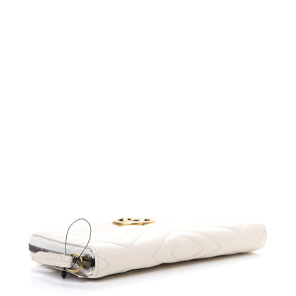 Gucci Calfskin Matelasse GG Marmont Zip Around Wallet White 3 of 7