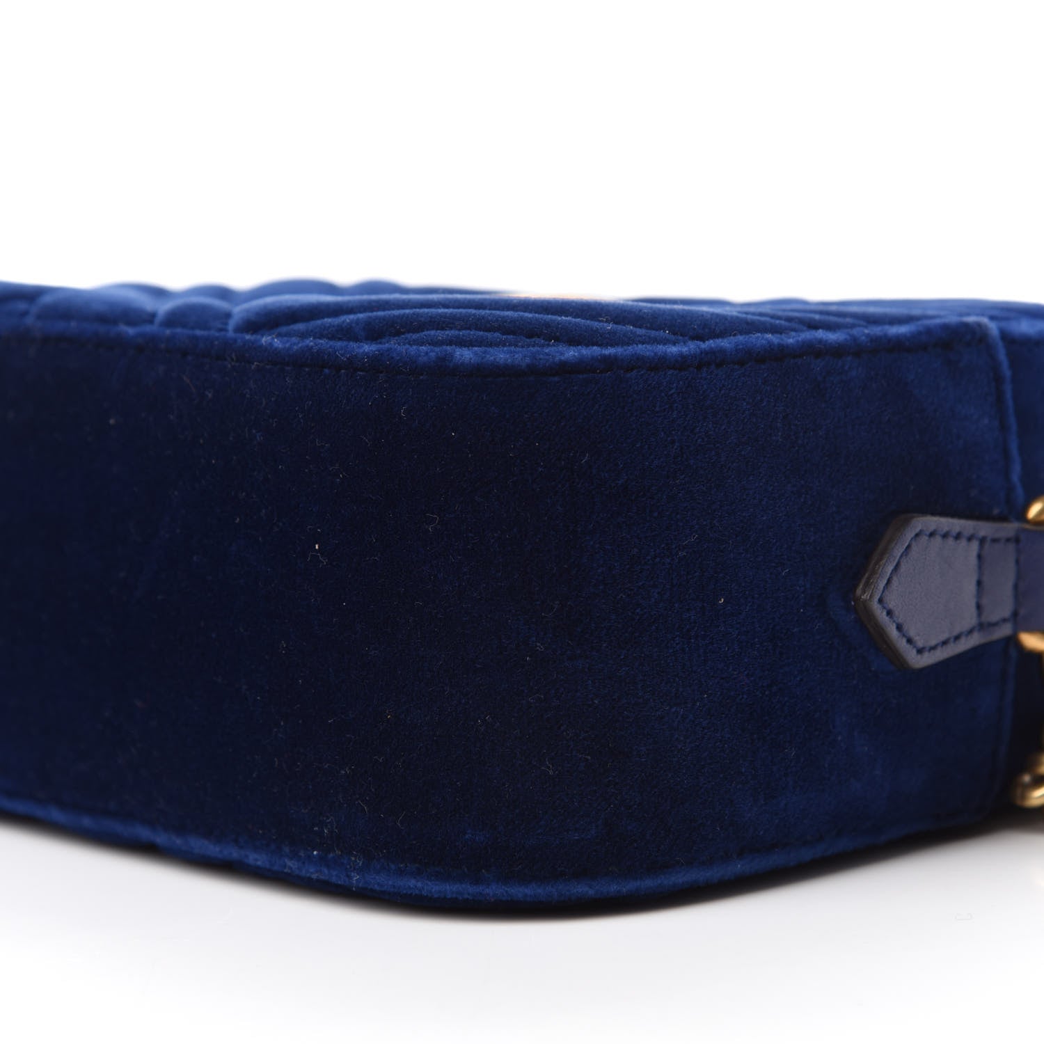 Gucci Velvet Matelasse Small GG Marmont Chain Shoulder Bag Cobalt 7 of 10