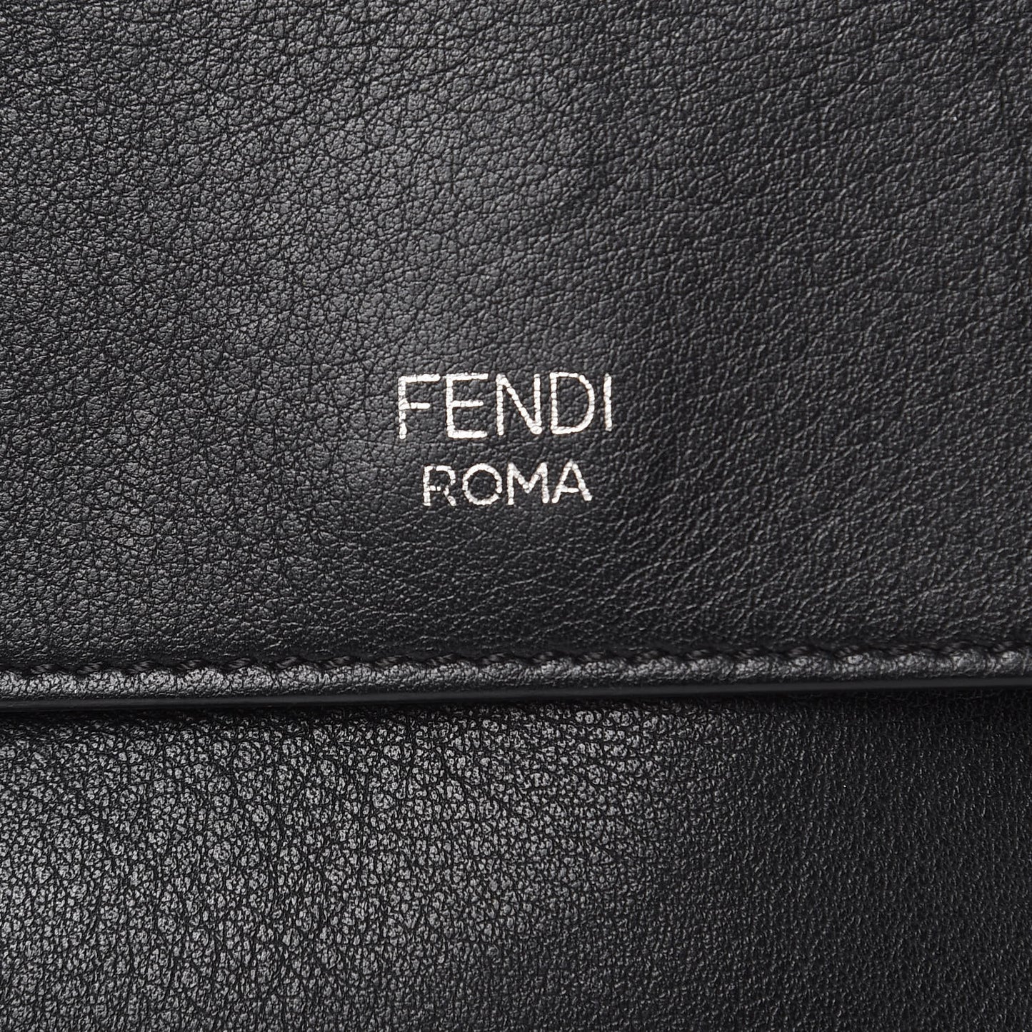 Vitello Dolce F is Fendi FF Embossed Micro Double Baguette Tobacco Black