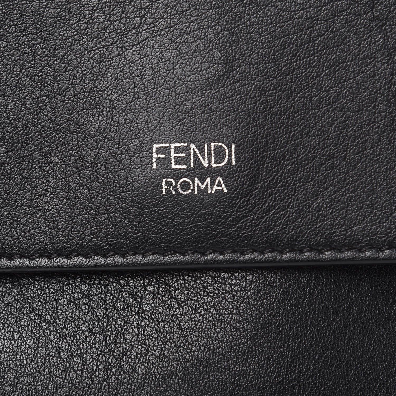 Fendi Vitello Dolce F is Fendi FF Embossed Micro Double Baguette Tobacco Black 8 of 12
