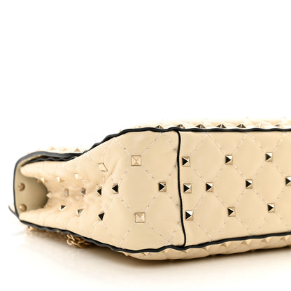 Valentino Garavani Nappa Medium Rockstud Spike Shoulder Bag Light Ivory 8 of 9