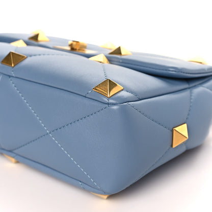 Valentino Garavani Nappa Large Roman Stud Shoulder Bag Niagara 8 of 8